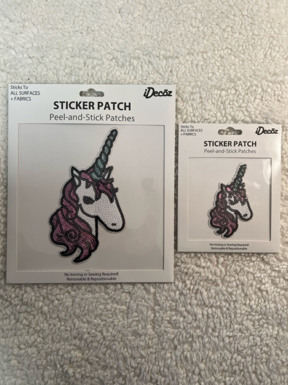 IDecoz “Unicorn” Removable/Reusable/Repositionable Sticker Patch Pair